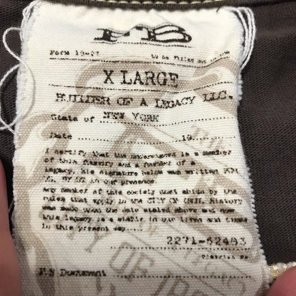 FUBU Vintage NY Built on a Legacy City of Iron Men’s Brown T-Shirt Size XL - Picture 10 of 13